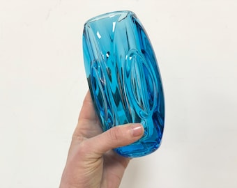 Vintage Mid Century Blue Vase Sklo Union   by Rudolf Schrötter