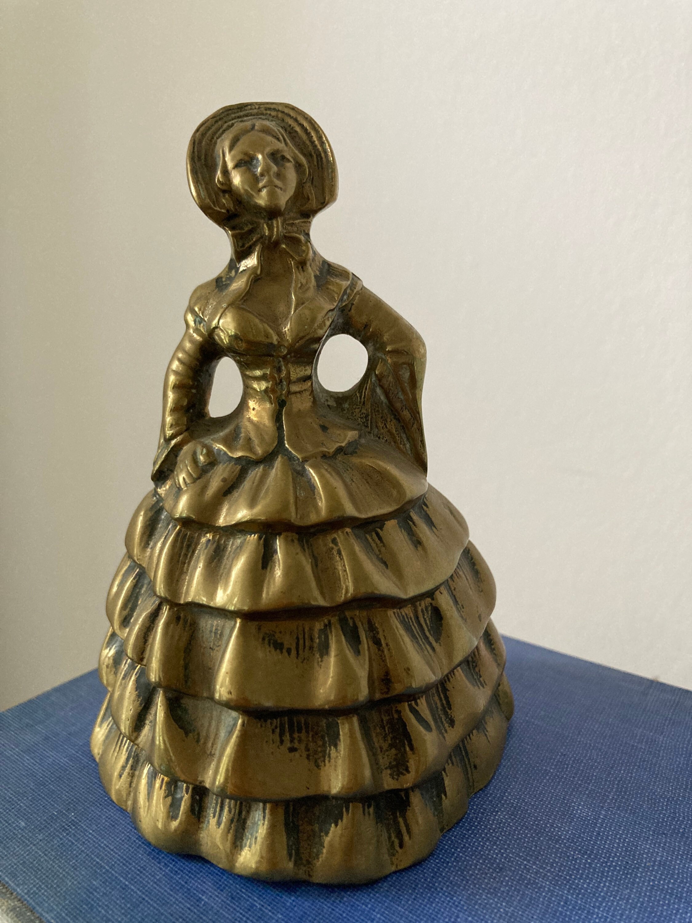 Vintage Large Brass Crinoline Lady Bell -  UK