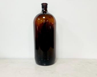 Vintage Amber Glass Apothecary Bottle, Poison Bottle
