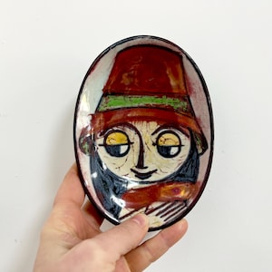 Vintage Danish Wall Plate, Ceramic Dish by Marianne Starck at Michael Andersen, Denmark Bornholm