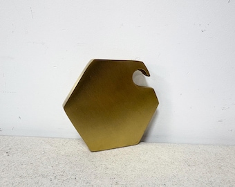 Modern Hexagon Brass Bottle Opener,  Danish Design Bottle Opener