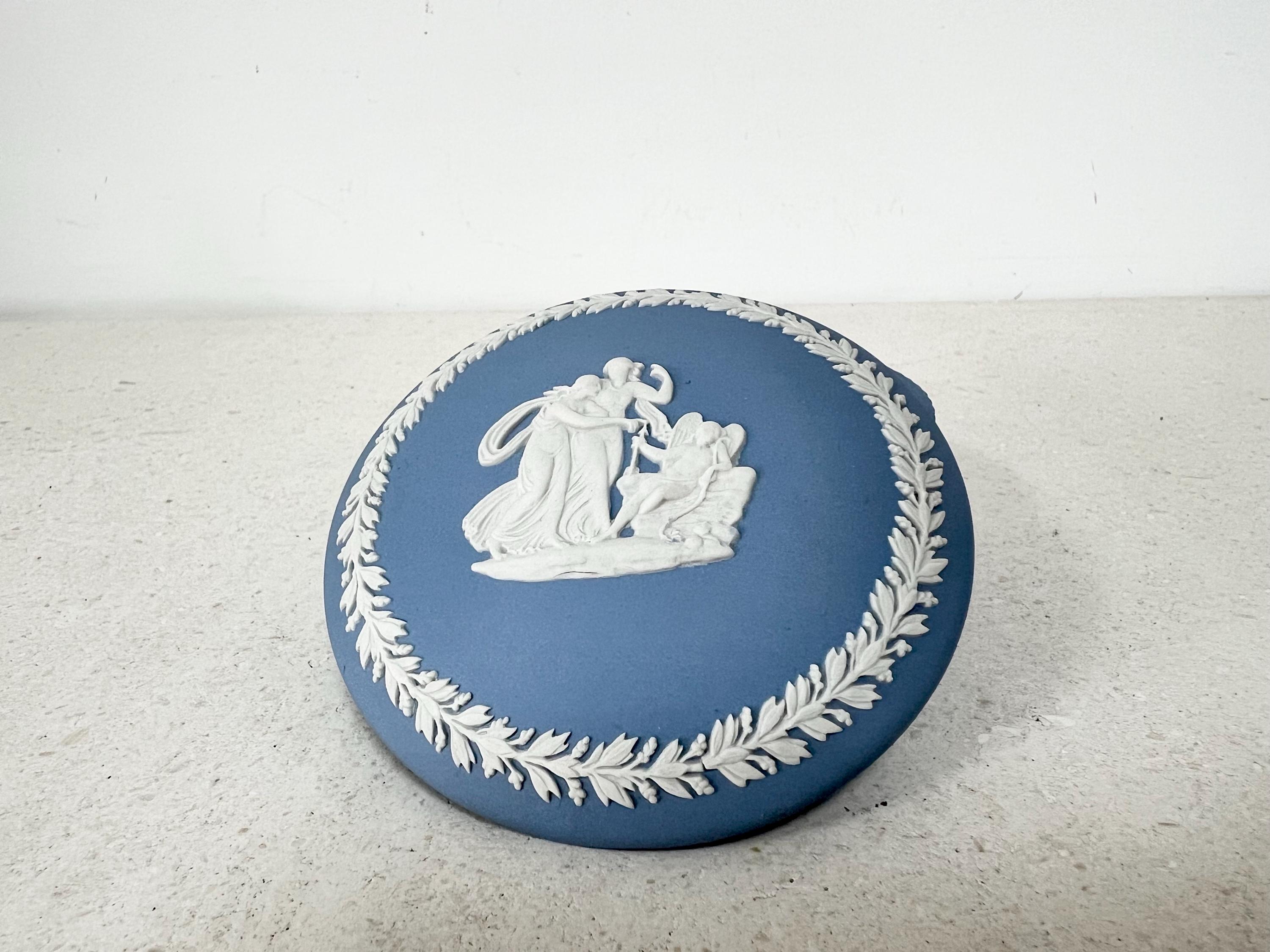 ヴィンテージ ウェッジウッド ジャスパーウェア 小物入れ：セージ