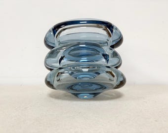 Vintage Holmegaard Blue Glass Bowl by Per Lütke - Danish Design