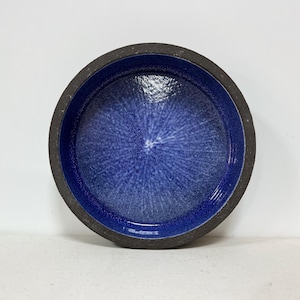Vintage Lehmann Denmark Stoneware Bowl: Mid Century Blue Pottery
