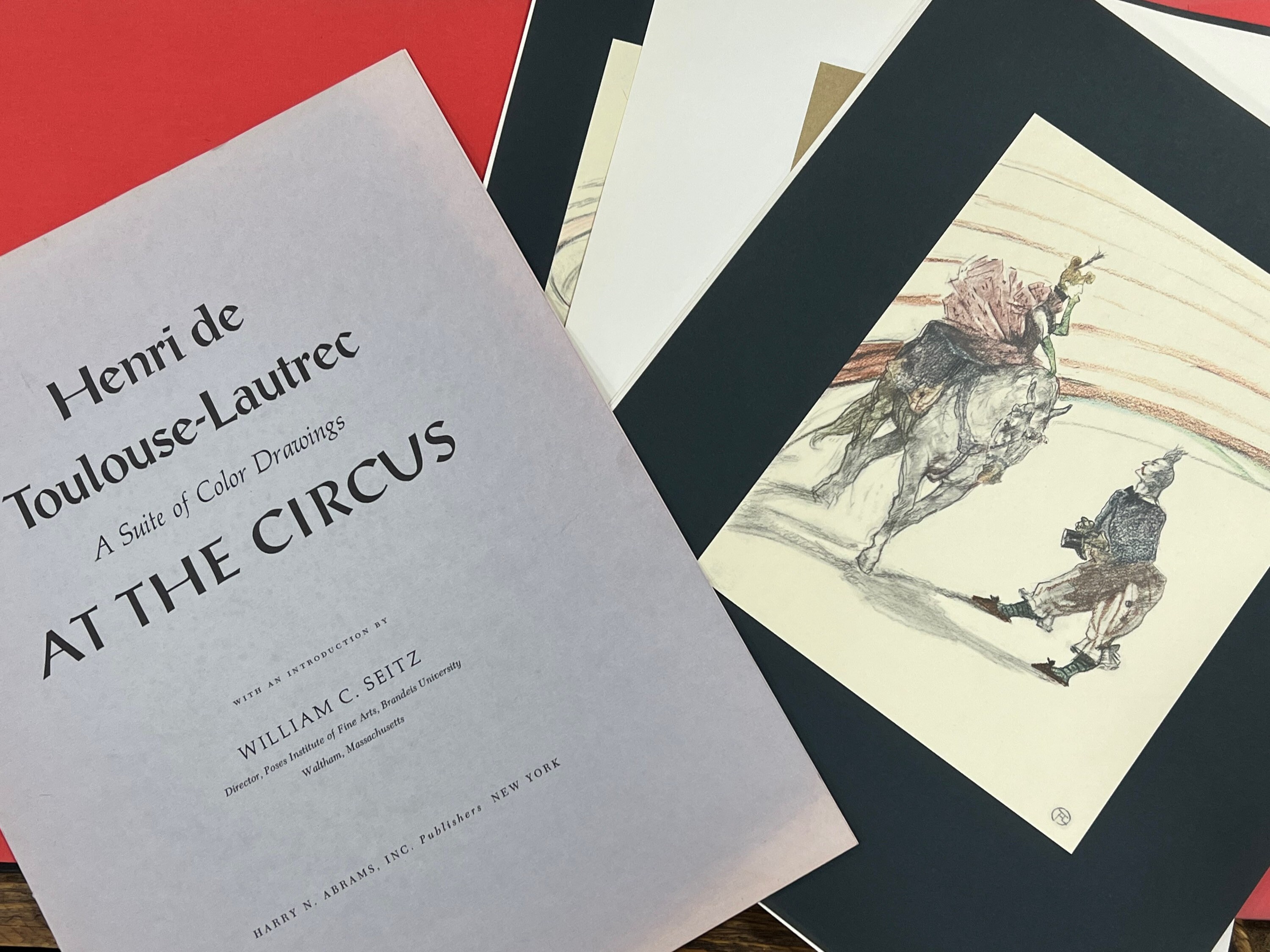 Toulouse-Lautrec 'At The Circus' Color Drawing Prints - 1967 Facsimile