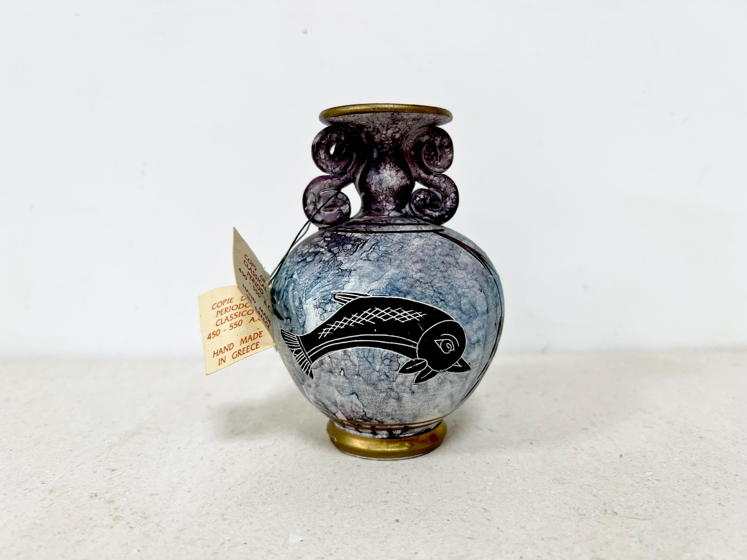 手作りギリシャテラコッタ花瓶：ヴィンテージのお土産 - Etsy 日本