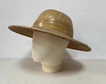 Sombrero safari de paja vintage, sombrero de sol de la selva tropical