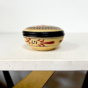 Vintage Greek Pottery Trinket Box: Mythology Theme