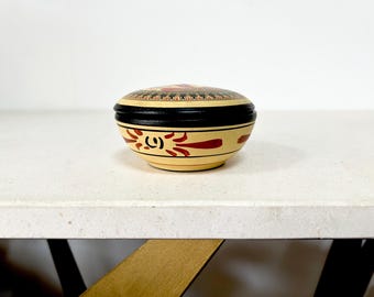 Vintage Greek Pottery Trinket Box: Mythology Theme