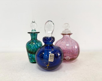 Vintage Glass Perfume Bottle with Stopper, Medina Glass, Peter Tysoe, T.V.G. Glass