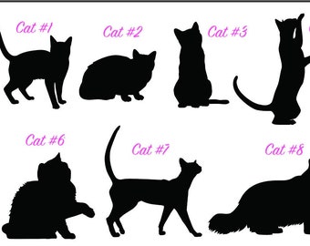 Custom Cat Silhouette Vinyl Decal Sticker