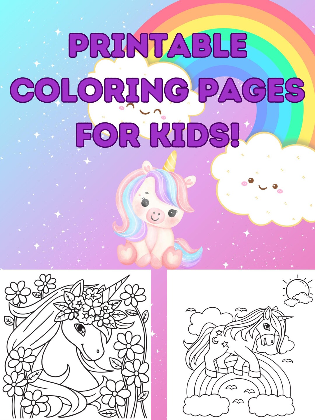 Rainbow and Unicorn Coloring Pages Printable Coloring Pages Rainbow