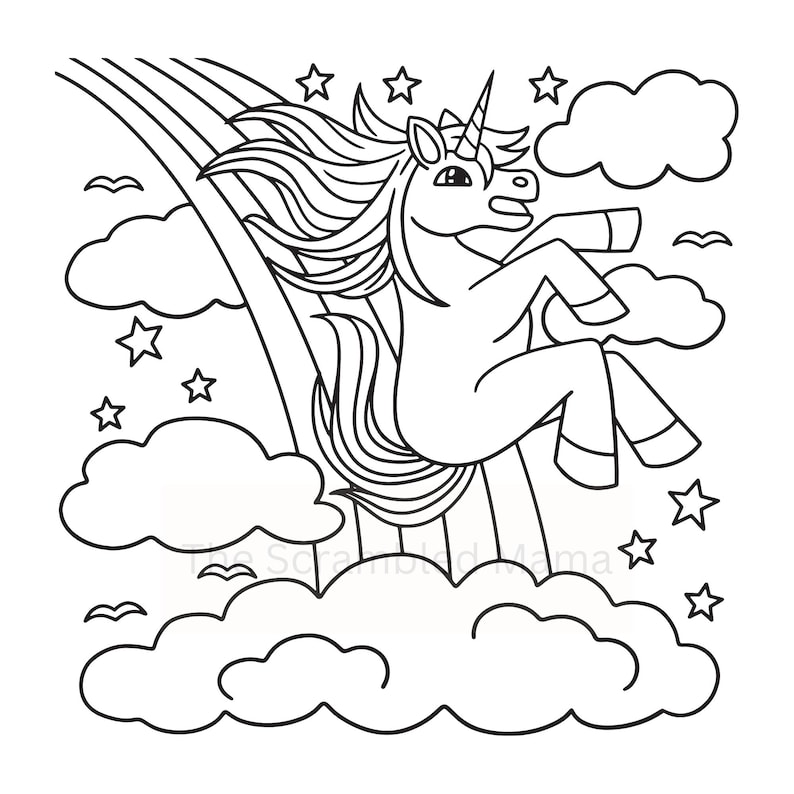 Rainbow and unicorn coloring pages printable coloring pages rainbow