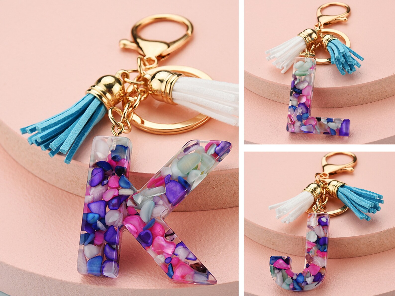 Alphabet Resin Keychain Acrylic Keychain Letters Key Chain Etsy