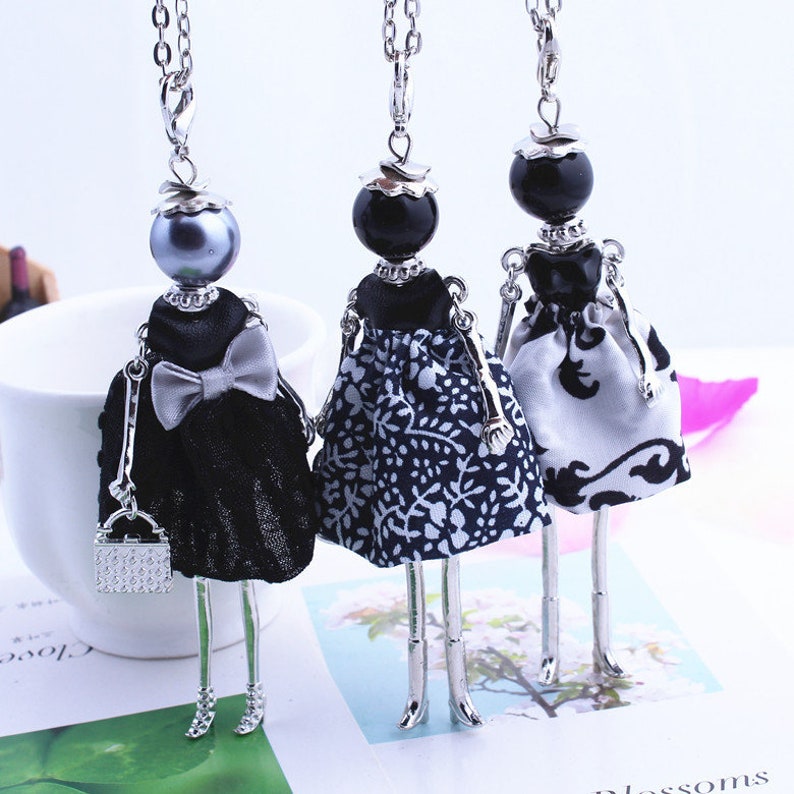 Doll Pendant Necklaces Bag Key Chains Sweater Chain Necklace Cute Doll Keychain