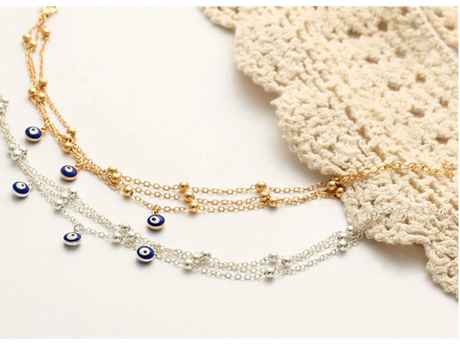 Evil Eye Anklet Anklets For Women Anklet Gold Evil Eye Etsy