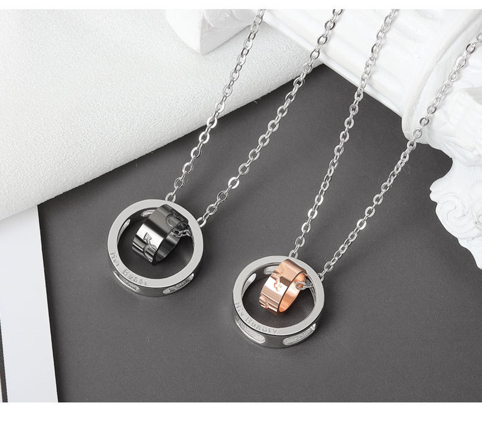 Matching Couple Necklace Jewelry Set/Couple Gifts/Matching | Etsy