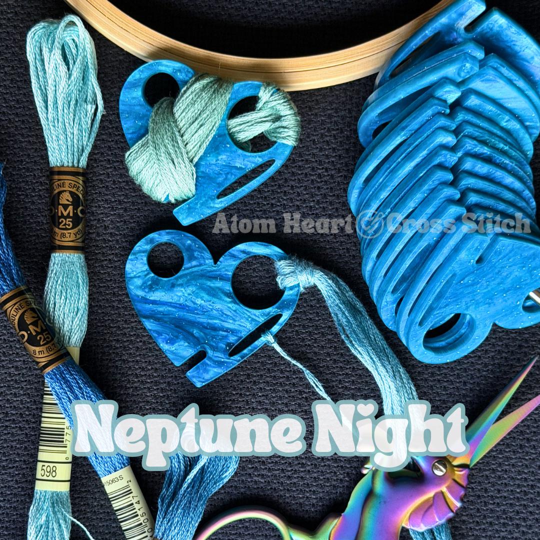 Floss Drop & Bobbin Combo - Neptune Night Thread Hearts Acrylic Embroidery Floss Holder