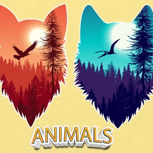 Procreate Animal Brush Set - Animal Stamps For Art - Prints Download