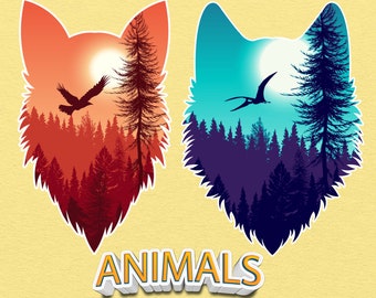 Procreate Animal Brush Set - Sellos de animales para el arte - Descarga de impresiones