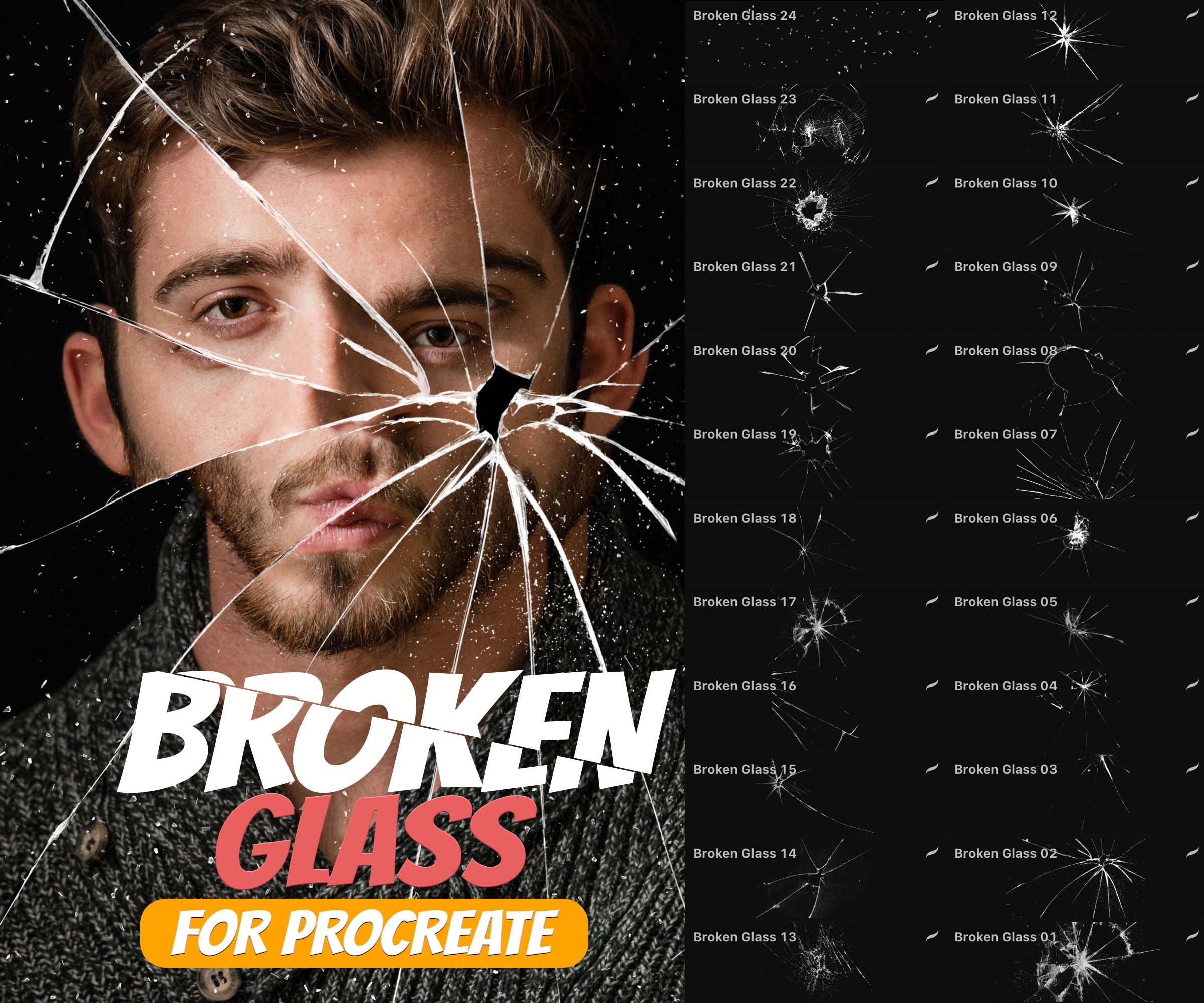 broken glass procreate brush free