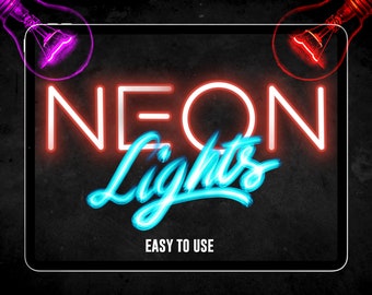 Neon Procreate-borstels | Borstelset met gloedeffect | Lichte penselen | Gloeiende letters en borden | Direct downloaden