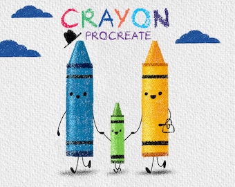 CRAYON BRUSHES for PROCREATE