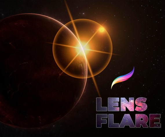 50+ Lens Flare Procreate Brushes, Procreate Light Effects, Color Palettes