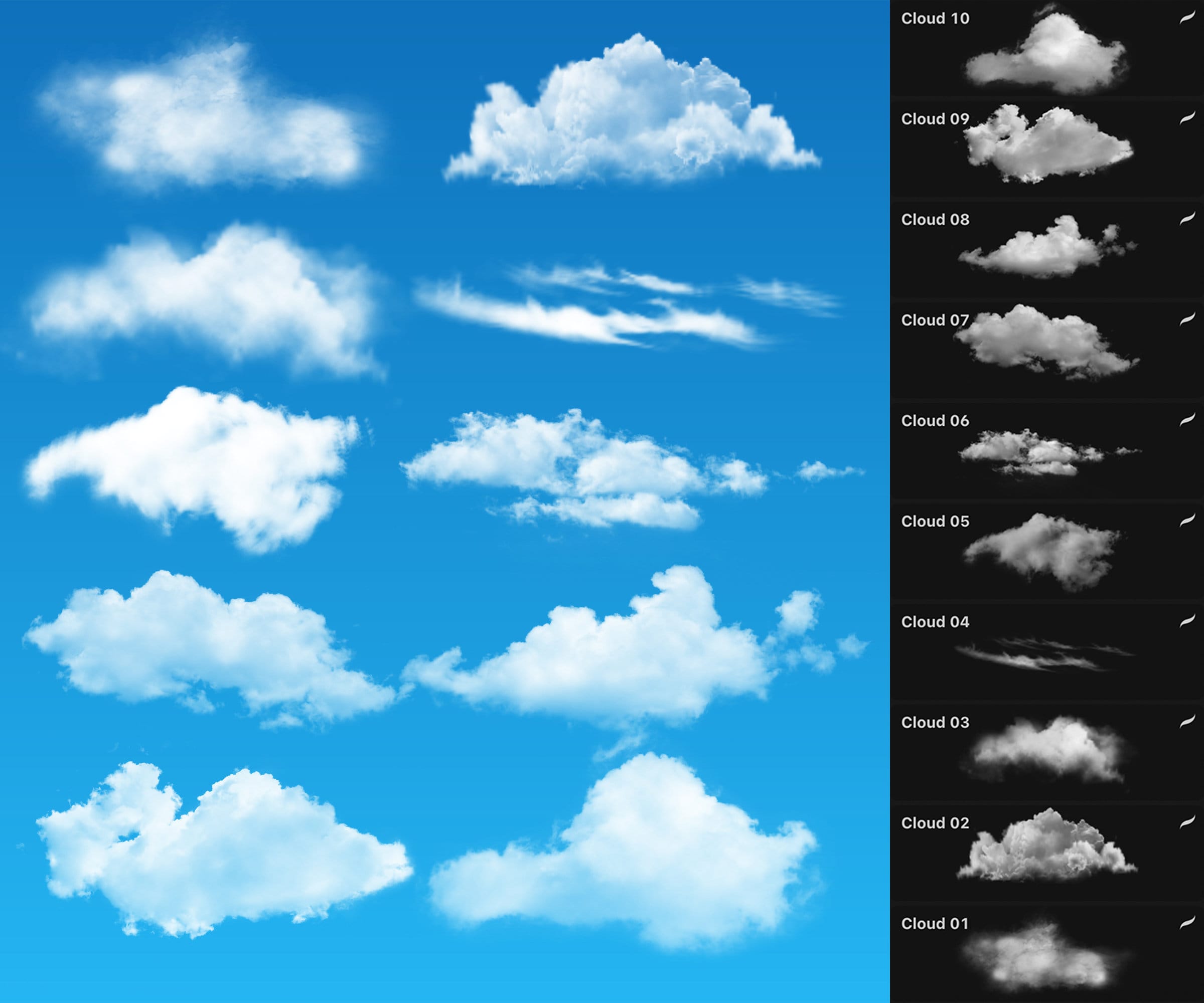 Cloud Procreate Brushes Realistic Cloudy Digital Brush Set Etsy España
