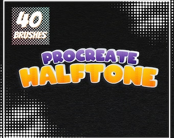 Halftone brushes for procreate, Brush Set, Digital Download