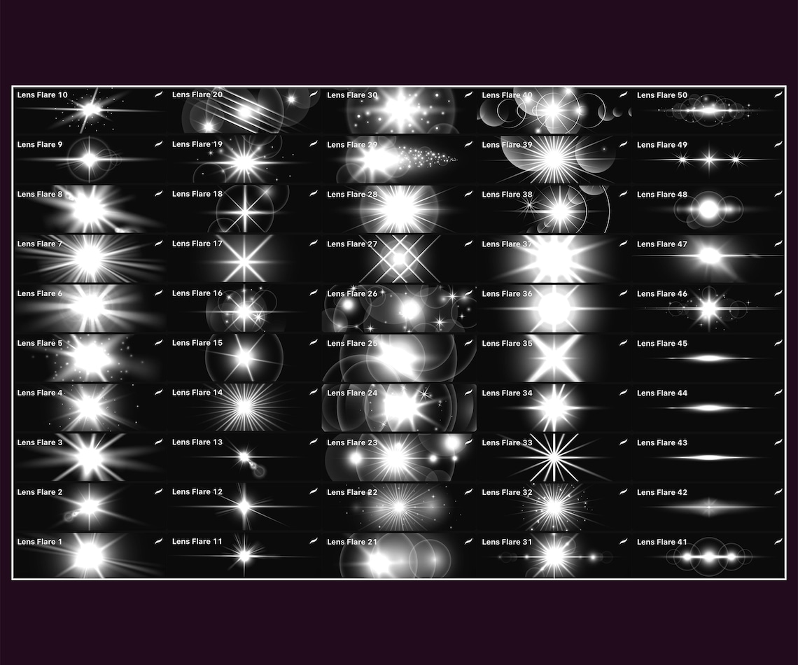 50 Lens Flare Procreate Brushes Procreate Galaxy Brush Etsy