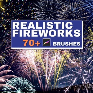 Pennelli realistici per fuochi d&#39;artificio per Procreate, Pennello per timbri, Download digitale