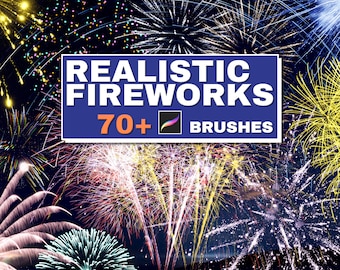 Realistic Fireworks Brushes for Procreate, Stamp Brush, Digital Download