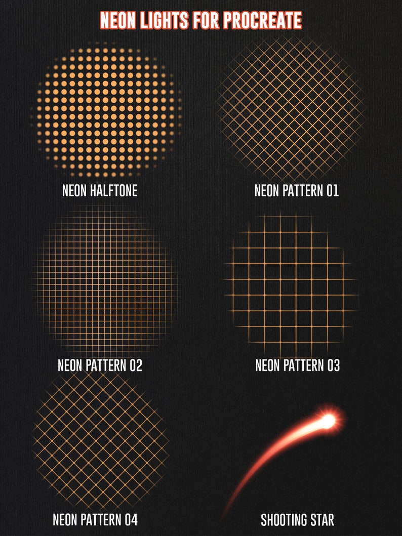 Neon Procreate Brushes | Glow Effect Brush Set | Light Brushes ...