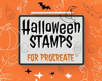 Halloween Procreate Stamps: 160+ Spooky Brush Designs (Digital Download)