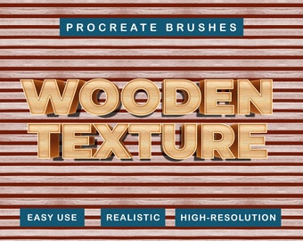 Procreate Wood Texture Brushes: 25 Rustic Grain Styles (Digital Download)