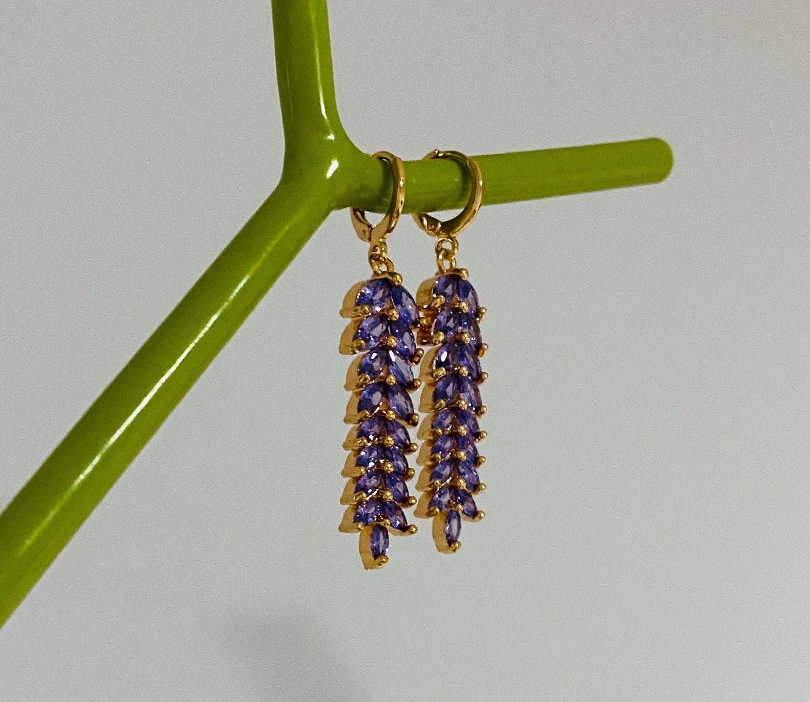 Lilac Purple Gemstone Wisteria earrings amethyst lavender Etsy
