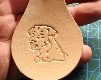 Llavero de cuero genuino hecho a mano con labrador retriever perro llavero cadena FOB Navidad regalo perro mascota amarillo golden LAB perro mascota