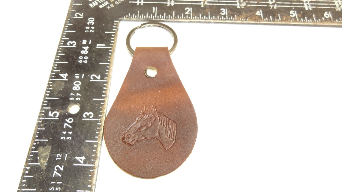Horse Saddle Leather Keychain Custom Handmade Key Ring Chain FOB Unique