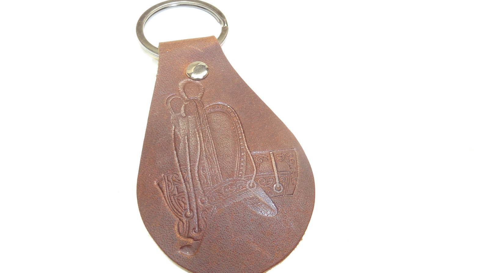 Horse Saddle Leather Keychain Custom Handmade Key Ring Chain FOB Unique
