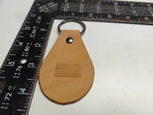 Leather Keychain of USA FLAG Custom Handmade Key Ring Chain FOB Unique ...