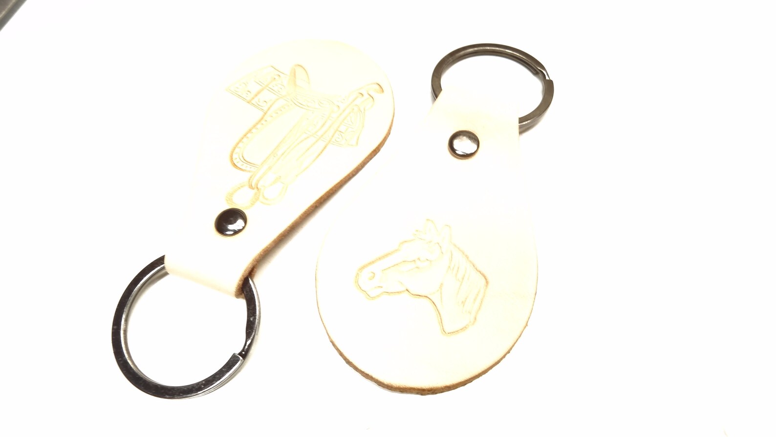 Horse Head & Saddle Leather Keychains Custom Handmade Key Ring Etsy