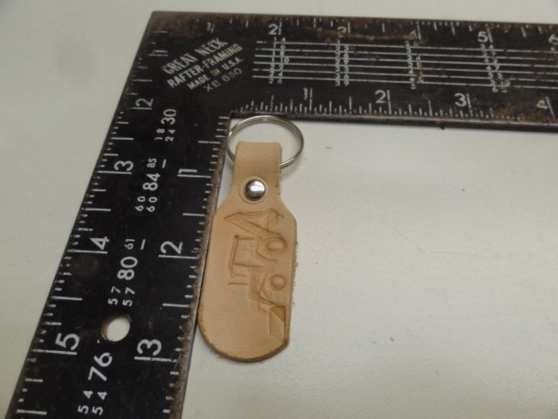 Backhoe Keychain Leather Keychain of Backhoe Stamp Custom Handmade Key Ring Chain FOB ...