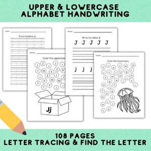 Alphabet Tracing, Finding the Letter and Handwriting Practice 104 pages