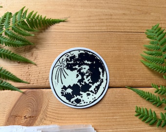 Full Moon Vinyl Sticker, Waterproof Hydroflask Decal