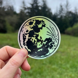 Full Moon Sticker, Hydroflask Sticker, Vinyl Sticker, Waterbottle Sticker