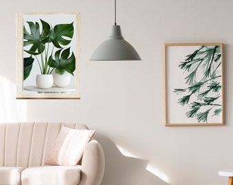 Wall Decor Minimalist Wall Art, Monstera Plant Digital Art Print, Monstera Leaf Print, Plant Lover Gift For Her, Plant Poster, Tropical Art