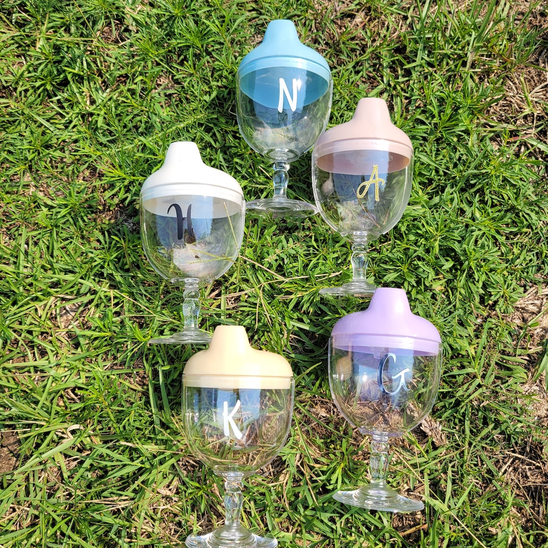 Baby Wine Glass Sippy Cup Antifall Beverage Mug With Lid for Baby Kids