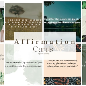 Affirmation Cards, Plant Lover Affirmation Cards, Printable Plant Affirmation Cards, Self Care Cards, Digital Prints