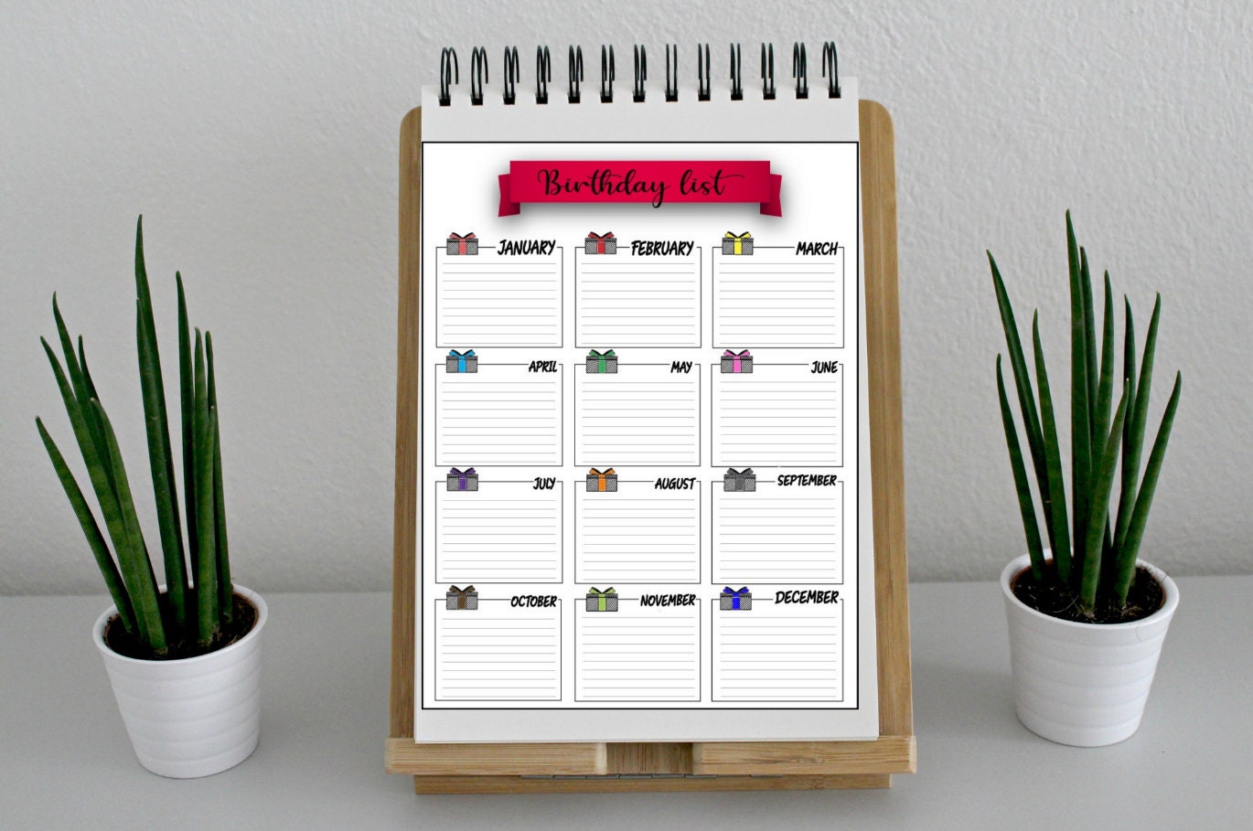 Birthday Planner Printable, Birthday Tracker Printable, Birthday ...
